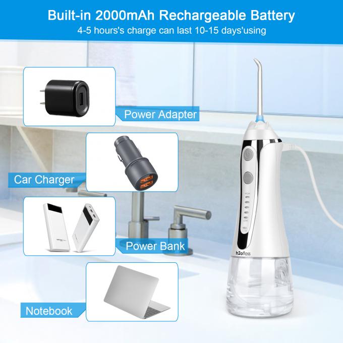 Ultraflosser 20-110psi Ultrasonic Water Flosser ODM With 0.3L Water Tank