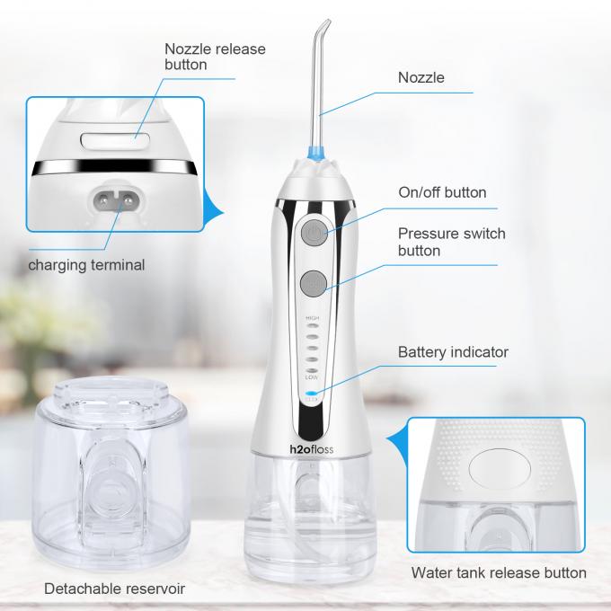 Ultraflosser 20-110psi Ultrasonic Water Flosser ODM With 0.3L Water Tank