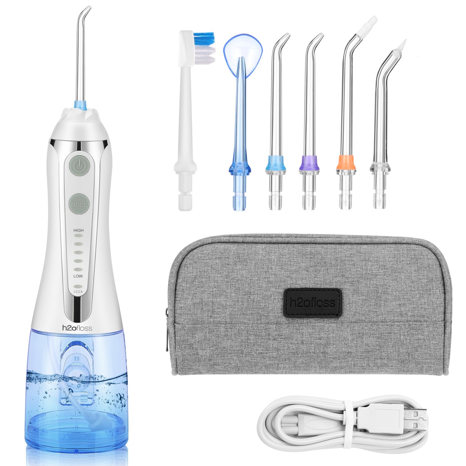 OEM Rechargeable Oral Irrigator , Ultrasonic Water Flosser With ...